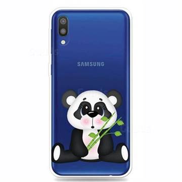 Bamboo Panda Clear Varnish Soft Phone Back Cover for Samsung Galaxy M10