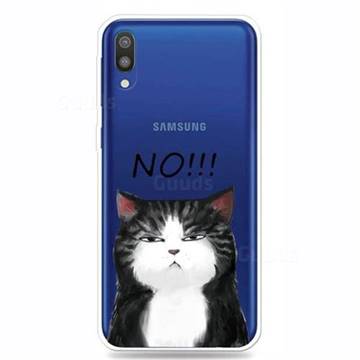 Cat Say No Clear Varnish Soft Phone Back Cover for Samsung Galaxy M10