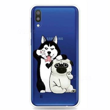 Selfie Dog Clear Varnish Soft Phone Back Cover for Samsung Galaxy M10