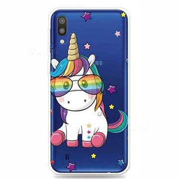 Glasses Unicorn Clear Varnish Soft Phone Back Cover for Samsung Galaxy M10