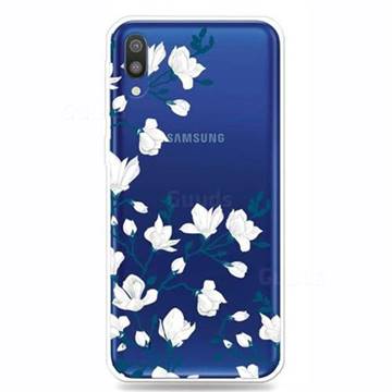 Magnolia Flower Clear Varnish Soft Phone Back Cover for Samsung Galaxy M10