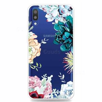 Gem Flower Clear Varnish Soft Phone Back Cover for Samsung Galaxy M10