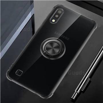 Anti-fall Invisible Press Bounce Ring Holder Phone Cover for Samsung Galaxy M10 - Elegant Black
