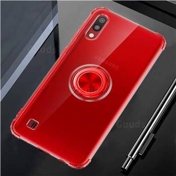 Anti-fall Invisible Press Bounce Ring Holder Phone Cover for Samsung Galaxy M10 - Noble Red
