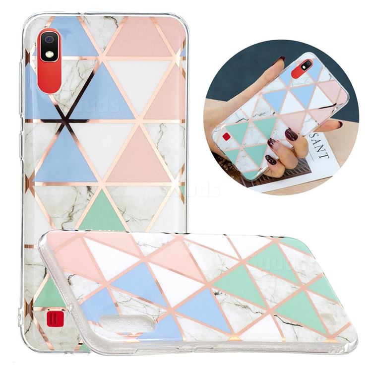 Fresh Triangle Painted Marble Electroplating Protective Case for Samsung Galaxy M10