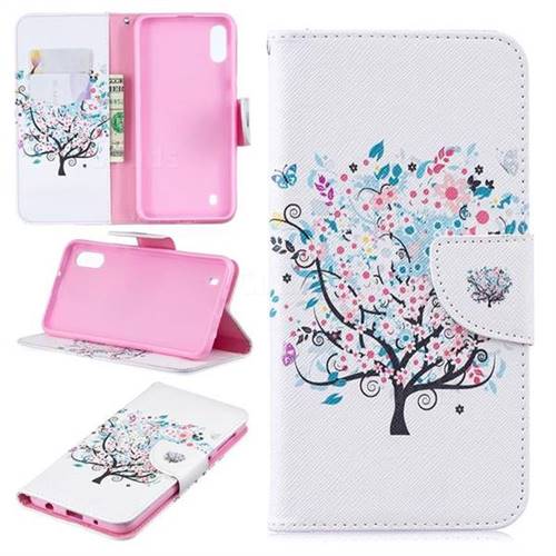 Colorful Tree Leather Wallet Case for Samsung Galaxy M10
