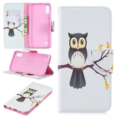 Owl on Tree Leather Wallet Case for Samsung Galaxy M10