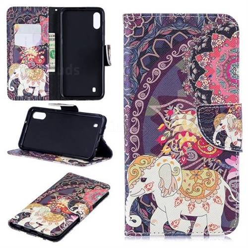 Totem Flower Elephant Leather Wallet Case for Samsung Galaxy M10
