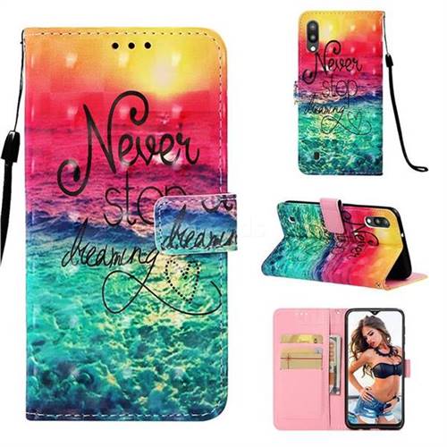 Colorful Dream Catcher 3D Painted Leather Wallet Case for Samsung Galaxy M10