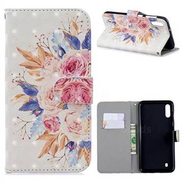 Rose Flowers 3D Painted Leather Phone Wallet Case for Samsung Galaxy M10