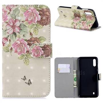 Beauty Rose 3D Painted Leather Phone Wallet Case for Samsung Galaxy M10