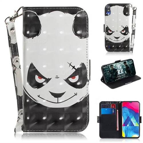 Angry Bear 3D Painted Leather Wallet Phone Case for Samsung Galaxy M10