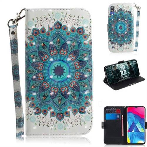 Peacock Mandala 3D Painted Leather Wallet Phone Case for Samsung Galaxy M10