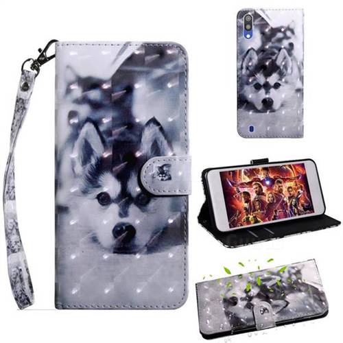 Husky Dog 3D Painted Leather Wallet Case for Samsung Galaxy M10