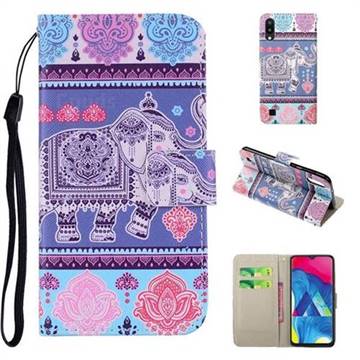 Totem Elephant PU Leather Wallet Phone Case Cover for Samsung Galaxy M10