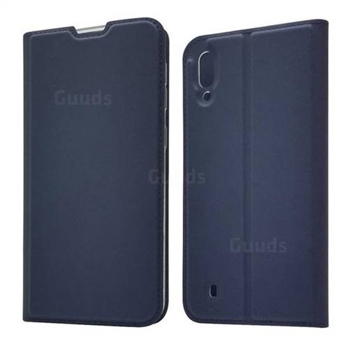 Ultra Slim Card Magnetic Automatic Suction Leather Wallet Case for Samsung Galaxy M10 - Royal Blue