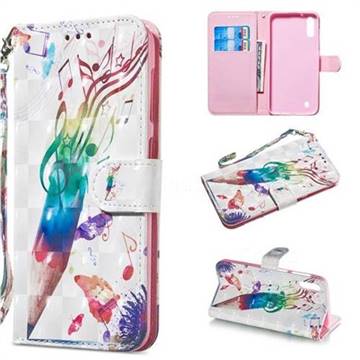 Music Pen 3D Painted Leather Wallet Phone Case for Samsung Galaxy M10
