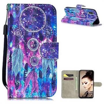 Star Wind Chimes 3D Painted Leather Wallet Phone Case for Samsung Galaxy M10