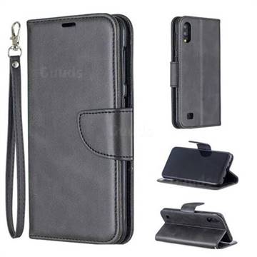 Classic Sheepskin PU Leather Phone Wallet Case for Samsung Galaxy M10 - Black
