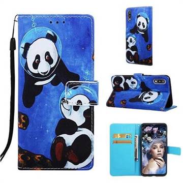 Undersea Panda Matte Leather Wallet Phone Case for Samsung Galaxy M10