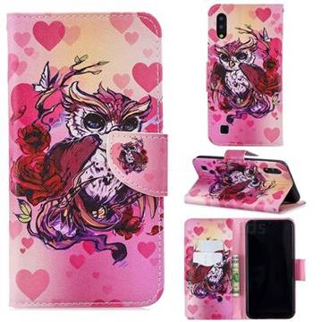 Heart Owl Leather Wallet Case for Samsung Galaxy M10