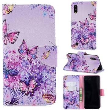 Color Butterfly Leather Wallet Case for Samsung Galaxy M10