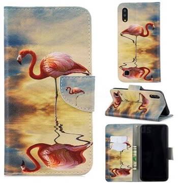 Reflection Flamingo Leather Wallet Case for Samsung Galaxy M10