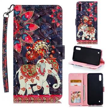 Phoenix Elephant 3D Painted Leather Phone Wallet Case for Samsung Galaxy M10