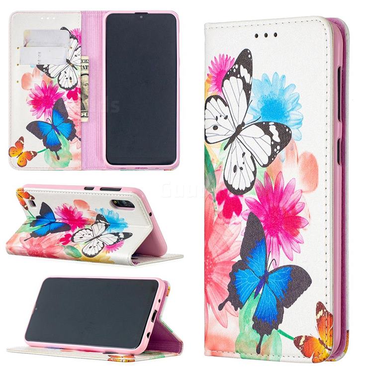 Flying Butterflies Slim Magnetic Attraction Wallet Flip Cover for Samsung Galaxy M10