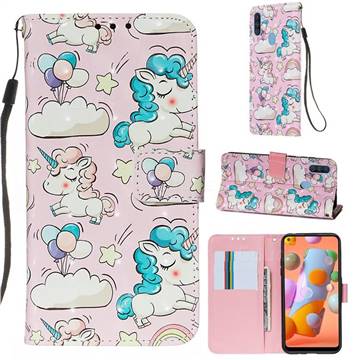 Angel Pony 3D Painted Leather Wallet Case for Samsung Galaxy M11