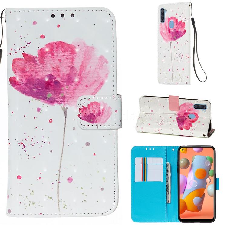 Watercolor 3D Painted Leather Wallet Case for Samsung Galaxy M11