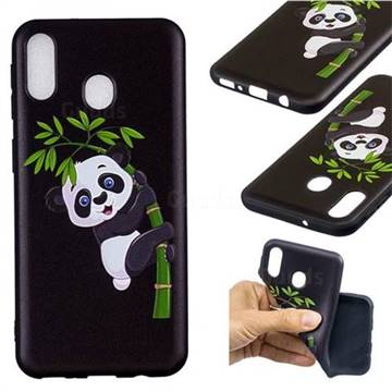 Bamboo Panda 3D Embossed Relief Black Soft Back Cover for Samsung Galaxy M20