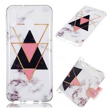 Inverted Triangle Black Soft TPU Marble Pattern Phone Case for Samsung Galaxy M20