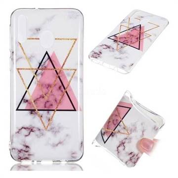 Inverted Triangle Powder Soft TPU Marble Pattern Phone Case for Samsung Galaxy M20
