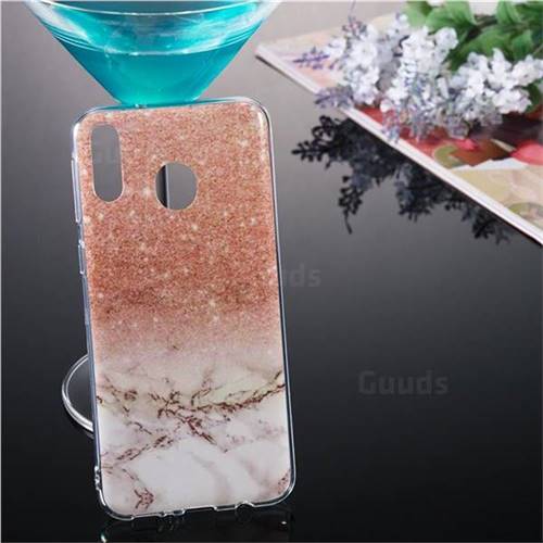 Glittering Rose Gold Soft TPU Marble Pattern Case for Samsung Galaxy M20 Galaxy M20 Cases Guuds