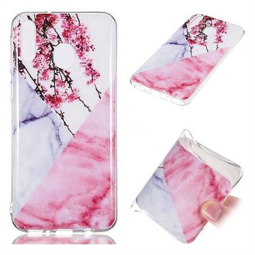 Pink Plum Soft TPU Marble Pattern Case for Samsung Galaxy M20