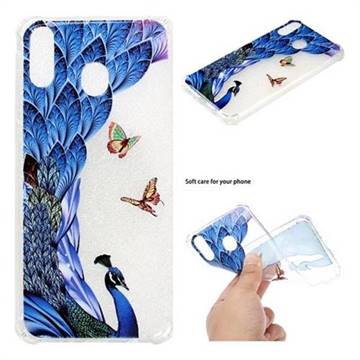 Peacock Butterfly Anti-fall Clear Varnish Soft TPU Back Cover for Samsung Galaxy M20