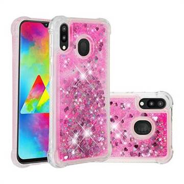 Dynamic Liquid Glitter Sand Quicksand TPU Case for Samsung Galaxy M20 - Pink Love Heart