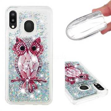 Seashell Owl Dynamic Liquid Glitter Quicksand Soft TPU Case for Samsung Galaxy M20
