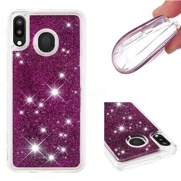 Dynamic Liquid Glitter Quicksand Sequins TPU Phone Case for Samsung Galaxy M20 - Purple