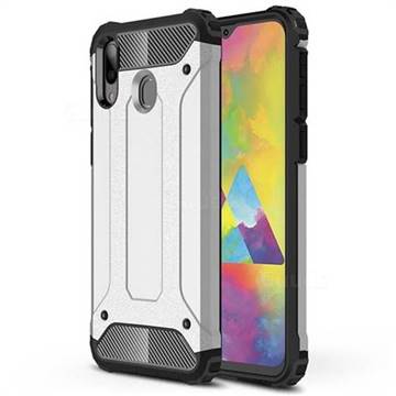 King Kong Armor Premium Shockproof Dual Layer Rugged Hard Cover for Samsung Galaxy M20 - Technology Silver
