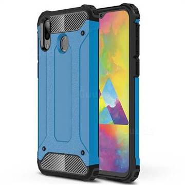 King Kong Armor Premium Shockproof Dual Layer Rugged Hard Cover for Samsung Galaxy M20 - Sky Blue