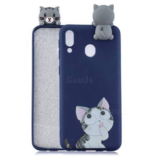 Big Face Cat Soft 3D Climbing Doll Soft Case for Samsung Galaxy