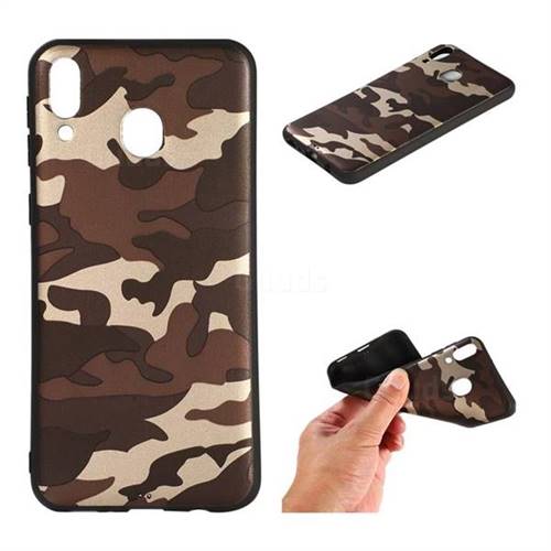 Camouflage Soft TPU Back Cover for Samsung Galaxy M20 - Gold Coffee