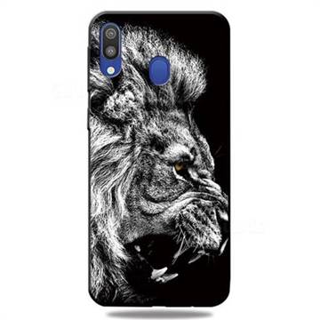 Lion 3D Embossed Relief Black TPU Cell Phone Back Cover for Samsung Galaxy M20
