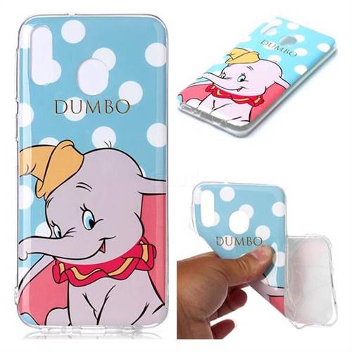Dumbo Elephant Soft TPU Cell Phone Back Cover for Samsung Galaxy M20