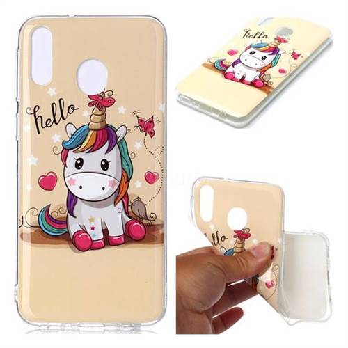Hello Unicorn Soft TPU Cell Phone Back Cover for Samsung Galaxy M20