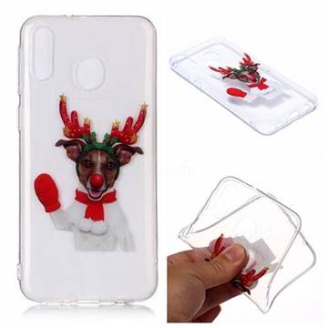 Red Gloves Elk Super Clear Soft TPU Back Cover for Samsung Galaxy M20