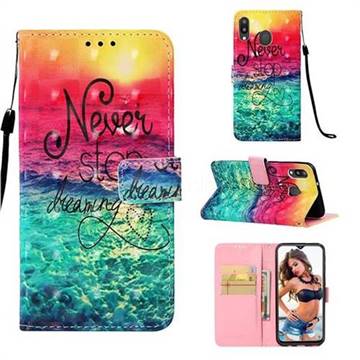 Colorful Dream Catcher 3D Painted Leather Wallet Case for Samsung Galaxy M20