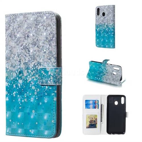 Sea Sand 3D Painted Leather Phone Wallet Case for Samsung Galaxy M20